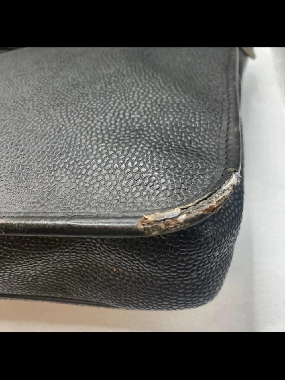 Mulberry Black Textured Leather Briefcase with Buckle